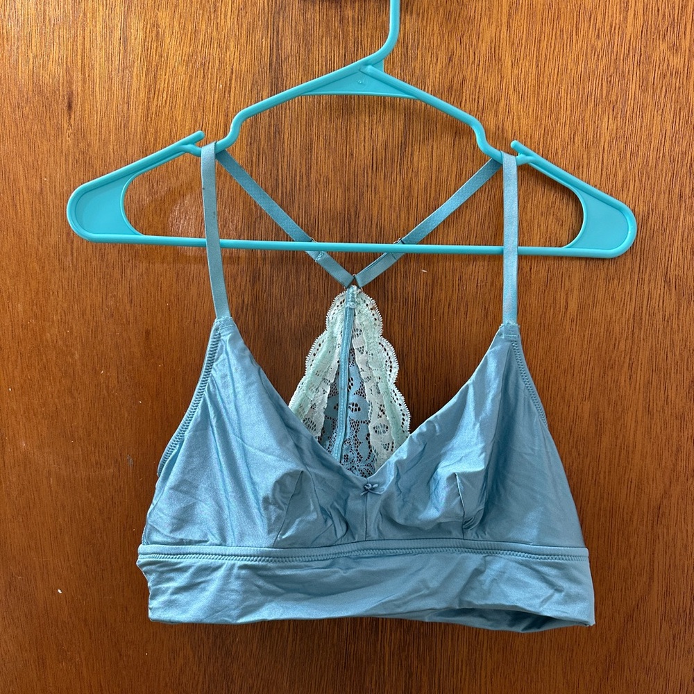 Aerie Blue Lace-Back Bralette